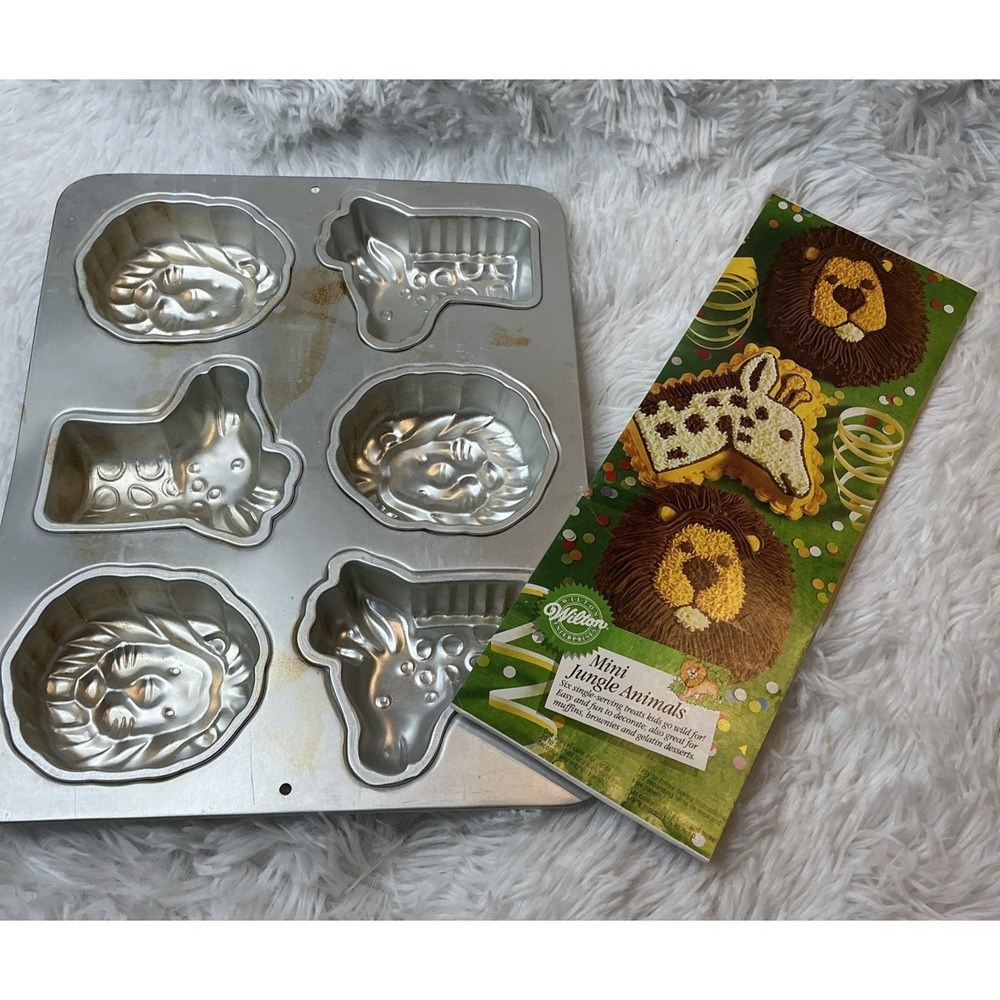 Mini Jungle Animals Vintage Wilton Enterprise 1995 Cake/mold Pan